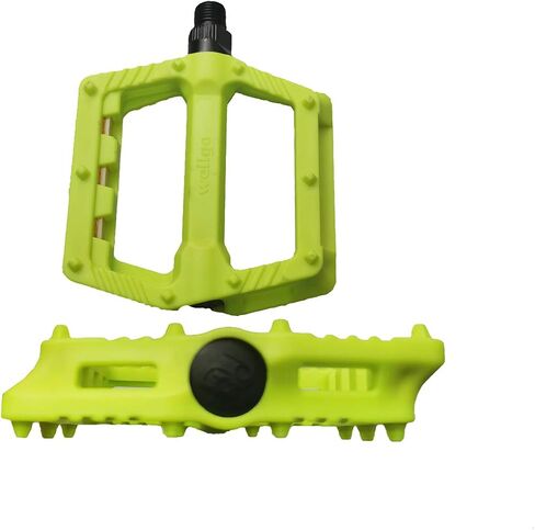 Wellgo Mountain Bike Pedals 9/16" Non-Slip Plastic Road Bicycle Pedals 2DU Pedals for MTB Hybrid Bike Folding Bike (Green) in Saudi Arabia