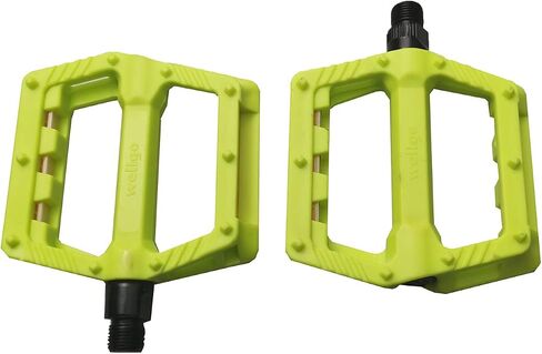 Wellgo Mountain Bike Pedals 9/16" Non-Slip Plastic Road Bicycle Pedals 2DU Pedals for MTB Hybrid Bike Folding Bike (Green) in Saudi Arabia