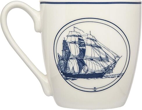 Godinger Coffee Mugs, Coffee Cups, Tea Mugs, Hot Chocolate Mugs, Coastal Ship, 16oz in Saudi Arabia