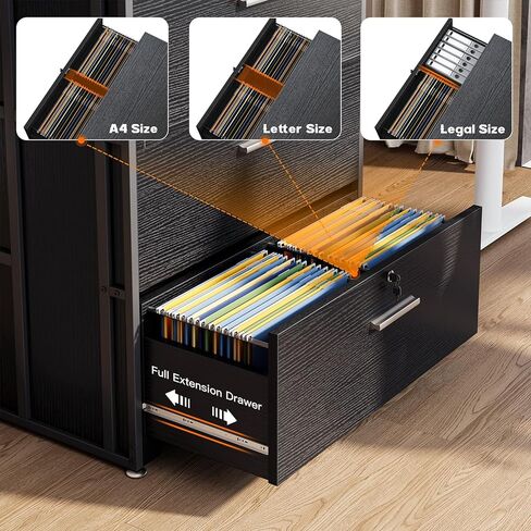 AODK File Cabinet Filing Cabinet for Home Office, Large File Cabinets with Lock, Office Storage Cabinet 4 Drawer for Legal/Letter/A4 File, White in Kuwait