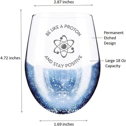 Mothers Day Gifts for Science Teacher, Be Like a Proton and Stay Positive Science Teacher Wine Glass and Funny Atom Socks Gift Set, Teacher Appreciation Gifts for Men Women in Kuwait
