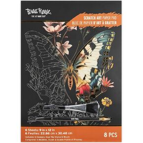Brea Reese Scratch Art Paper Pad, Moonlight Garden 9x12in Adult Craft Kit in Saudi Arabia