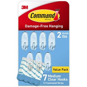 Command Medium Clear Clear Hooks, 7 Hooks, 12 Strips in Kuwait