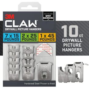 3M Claw 15 lb. Drywall Picture Hanger with Spot Markers, Heavyweight Hanging Solution for Room Decor and Office Decor, Including Mirrors or Large Art – 5 Pack in Kuwait