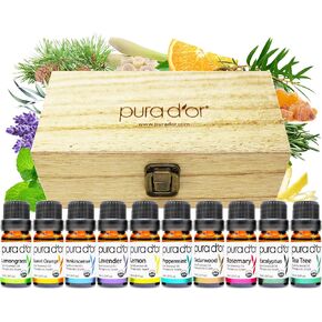 PURA D'OR Organic Perfect10 Essential Oils Aromatherapy Box Set, 10mL x10 in Kuwait