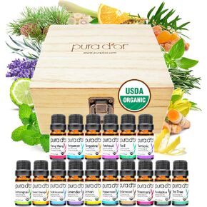 PURA D'OR Organic Sweet16 Essential Oils Aromatherapy Box Set, 10mL x16 in Kuwait