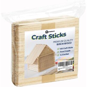 Apremont 50 Piece 6 Inch Large Jumbo Wooden Craft Sticks, Premium Natural Organic Wood, Waxing, Project, Tongue Depressor, Popsicle, Ice Cream Stick,Woodcraft, Paint Stirrer, Art and Craft in Kuwait