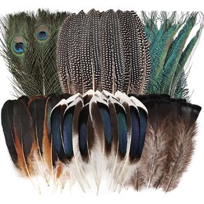 FeelfunFeather 300 pcs Small Feathers - 10 Style Mixed Spotted Decorative Natual Pheasant Feather for DIY Crafts Clothing Jewelry Hair Decoration in Saudi Arabia