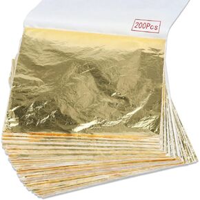 200Pcs Gold Leaf Sheets for Gilding, Art, Crafting, 5.5"x5.5" in Saudi Arabia