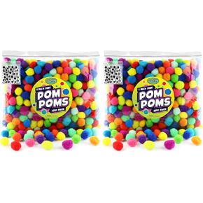 400 Pieces - Pom Poms Balls for Craft Supplies - 350 Assorted Colored Fuzzy Pompoms with 50 Googly Eyes - 1 inch Size in Kuwait