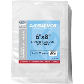 Avid Armor – أكياس آلة الحجرة، أكياس مانعة للتسرب للغرفة مسبقة القطع، كيس مانع للتسرب شديد التحمل، مانع تسرب للغرفة خالي من مادة BPA، 11 × 10 بوصة، حزمة من 250 كيسًا للغرفة المفرغة in Kuwait