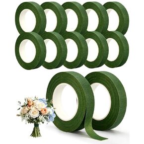 EFOK 12Rolls Floral Tape for Crafters: 1/2Inch x 30Yards Green Corsage Tape in Kuwait