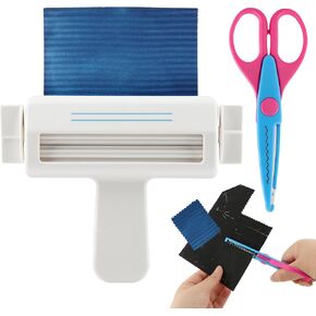 Mini Paper Crimper Tool, 4.3 Inch Max Paper Width Decorative Edge Creaser with Pinking Shears, Small Paper Crimping Machine for Scrapbooking, Quilling, Gift Bag Sealing DIY Craft in Kuwait