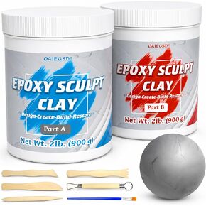 1 lb White Epoxy Putty Sculpt Clay, 1:1 Self Hardening 2 Part Modeling Clay in Kuwait