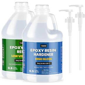 TAKIMO 68OZ Crystal Clear Epoxy Resin Kit, 1:1 Self-Leveling, Bubble Free in Kuwait