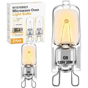 W10709921 Microwave Oven Light Bulbs G9 Compatible with Whirlpool/Kitchenaid/Jennair/Maytag Replace for W10208564 W10112515 AP5983626 PS11722423 AH2338904 (2 Pack) in Saudi Arabia