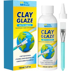 150ML Air Dry Clay Glaze, High Gloss Varnish & Protective Craft Sealer, Helps Prevent Cracking & Scratches for Pottery, Ceramics, Art Painting & DIY Crafts, Non-Toxic in Saudi Arabia