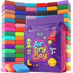 FlyFlag Air Dry Clay - 100 Colors, Ultra Light and Soft, Non-Toxic Modeling Clay for Kids with Tools and Tutorials, for Creative Play and Learning in Kuwait