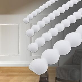 QDYMXUN 197"L x 0.7"W Flexible Mirror Frame Bead Molding Trim, Paintable DIY Moulding Strip for Picture Border, Wall, Door, Cabinet (Unfinished White PVC) in Kuwait