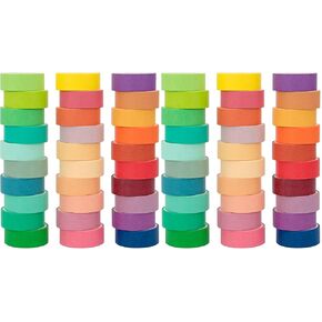 Washi Tape Set 30 Rolls, Decorative Tape, Colored Tape, Scrapbook Tape, Craft Tape for Scrapbook Supplies, Journaling, Washy Tape, Washy in Kuwait