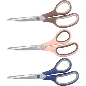 LONGKEY 8.5" Pastel Scissors 3-Pack, Ultra Sharp Stainless Steel in Kuwait
