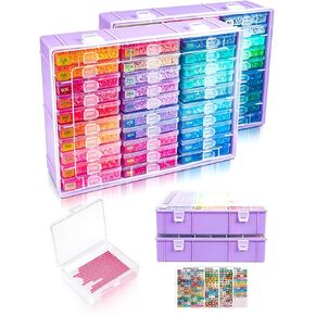 Diamond Art Trays with Lids, 60PCS Diamond Painting Storage, White in Saudi Arabia