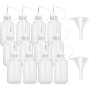 Hulless 12 Pcs 1 Ounce Needle Bottle Plastic Dropper Bottles White Lid in Saudi Arabia