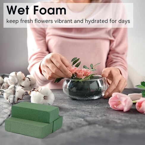 6 Pack 5.5"L x 3.1"W x 1.6"H Floral Foam Blocks, Styrofoam for Planters in Saudi Arabia