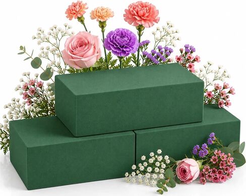 Prashent 3Pcs Floral Foam Blocks,Green Wet Dry Flower Foam Plant Foam for Fresh & Artificial Flower Arrangements DIY Craft 5.5"L x 3.1"W x 1.7"H in Kuwait