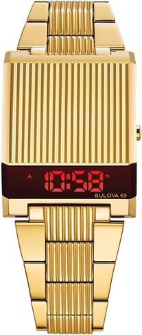 Bulova Mens Archive Series LED Computron Gold Stainless Steel Watch, Red LED Display Style: 97C110 in Kuwait
