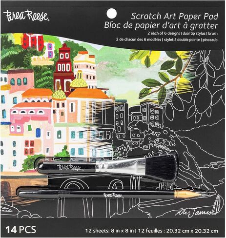 Brea Reese Scratch Art Paper Pad - 12 Mystical Designs, 8x8 Metallic Kit in Saudi Arabia