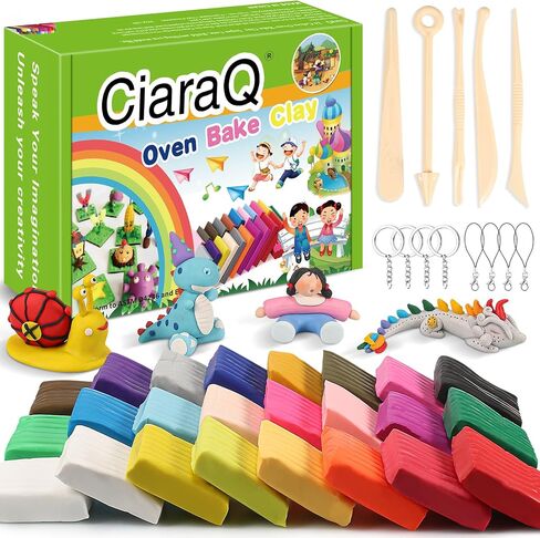 طين بوليمر 36 لونًا، مجموعة طين تشكيل الطين من CiaraQ للأطفال، نموذج طين مخبوز بالفرن مع أدوات النحت، آمن وغير سام، هدية رائعة للأطفال والفنانين in Kuwait