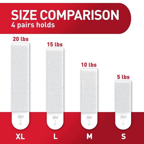 Command XL Heavyweight Picture Hanging Strips, 20 lb Capacity, 32 Pairs (64 Strips), White Adhesive, Damage-Free Wall Hangers for Home Decor in Saudi Arabia