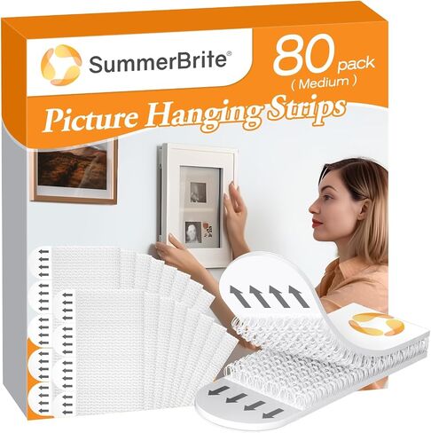 SummerBrite Damage Free Picture Hanging Strips, 20 Pairs, Medium, White in Kuwait