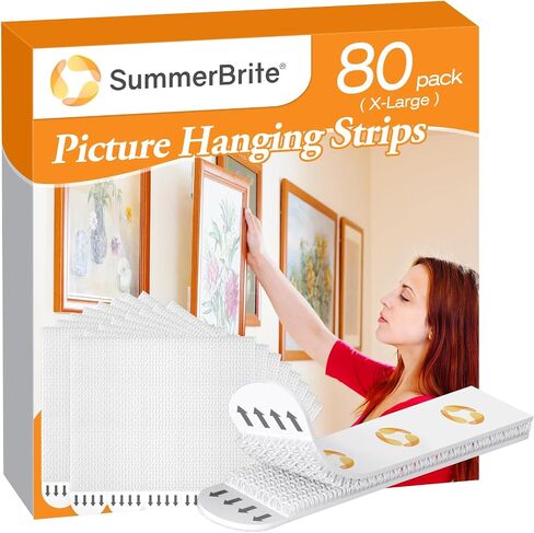 SummerBrite Damage Free Picture Hanging Strips, 20 Pairs, Medium, White in Kuwait