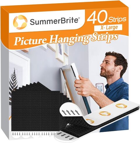 SummerBrite Damage Free Picture Hanging Strips, 20 Pairs, Medium, White in Kuwait