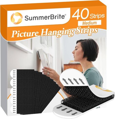 SummerBrite Damage Free Picture Hanging Strips, 20 Pairs, Medium, White in Kuwait