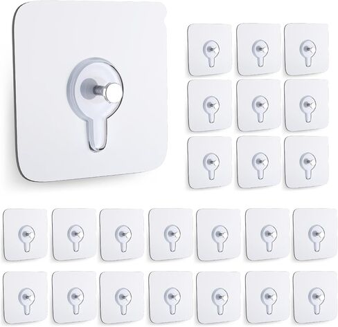 24PCS Picture Hangers Without Nails, Wall Hangers Without Nails, Adhesive Wall Hooks, to use Inside Kitchen, Bathroom, Home and Office (8mm) in Kuwait