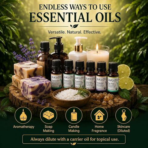 PURA D'OR Organic Sweet16 Essential Oils Aromatherapy Box Set, 10mL x16 in Kuwait