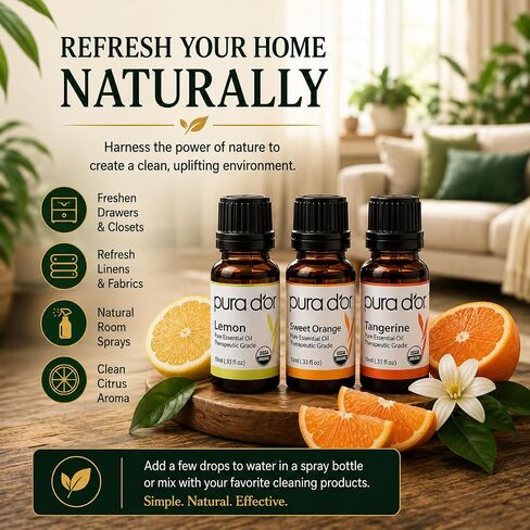 PURA D'OR Organic Sweet16 Essential Oils Aromatherapy Box Set, 10mL x16 in Kuwait
