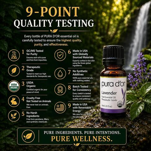PURA D'OR Organic Sweet16 Essential Oils Aromatherapy Box Set, 10mL x16 in Kuwait