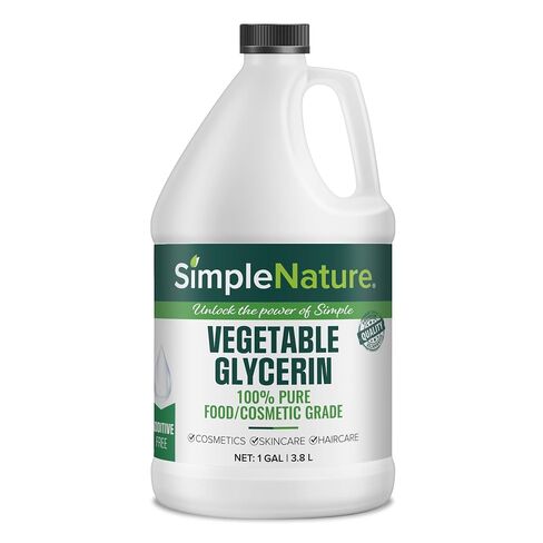 SimpleNature 100% Pure Vegetable Glycerin - 4 Gallons - Natural Pure Food/Cosmetic Grade for Skincare, Haircare, Cosmetics, Soapmaking, Crafts - Softening & Moisturizing Multipurpose Humectant in Saudi Arabia