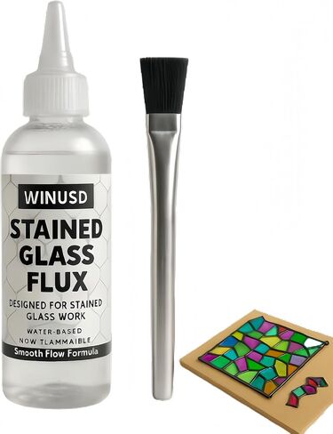 4oz Solder Flux for Stained Glass Soldering, Liquid Zinc Flux for Stained Glass Solder Work Glass Repair and More, Flux for Soldering Tools, Stained Glass Tools Supplies Kits(Water-Based Formula) in Saudi Arabia