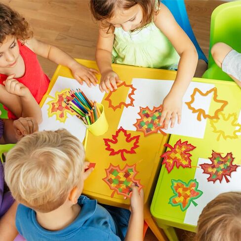 KEPEEL Fall Suncatcher Craft Kit, 42 Packs Leaf Tissue Paper Crafts in Saudi Arabia