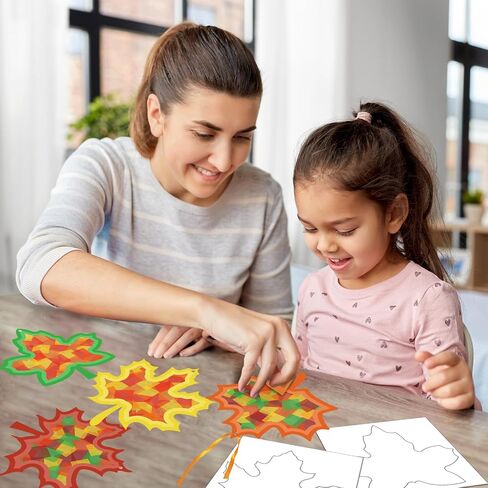 KEPEEL Fall Suncatcher Craft Kit, 42 Packs Leaf Tissue Paper Crafts in Saudi Arabia