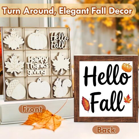 WOHOHOHO 42PCS 9 Styles Fall Unfinished Paintable Blank Wooden with Tray in Saudi Arabia