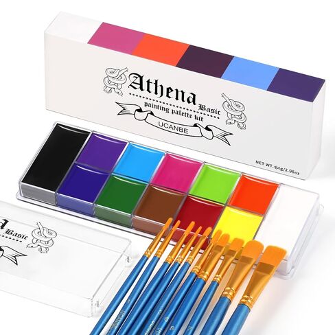 UCANBE Athena Basic Face Body Paint Palette 12 Colors Oil-Based SFX Kit in Kuwait