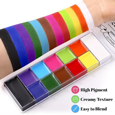 UCANBE Athena Basic Face Body Paint Palette 12 Colors Oil-Based SFX Kit in Kuwait
