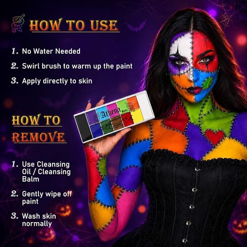 UCANBE Athena Basic Face Body Paint Palette 12 Colors Oil-Based SFX Kit in Kuwait