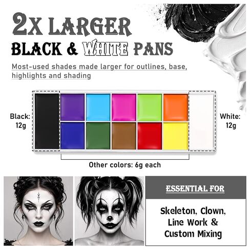 UCANBE Athena Basic Face Body Paint Palette 12 Colors Oil-Based SFX Kit in Kuwait